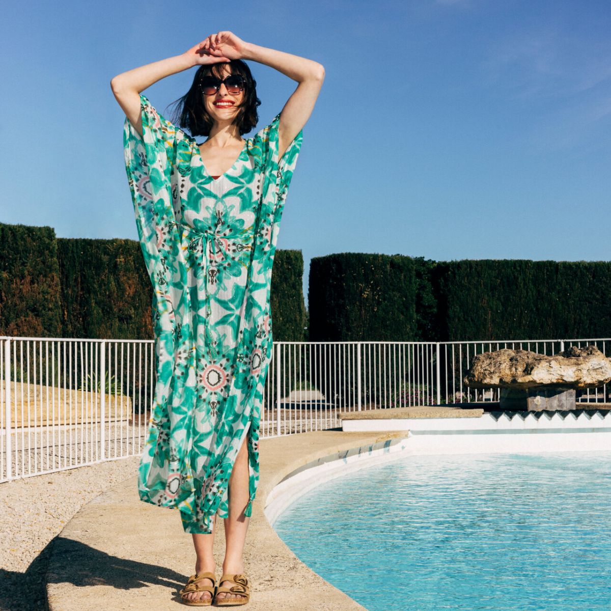 Robe de plage longue verte Naucelle