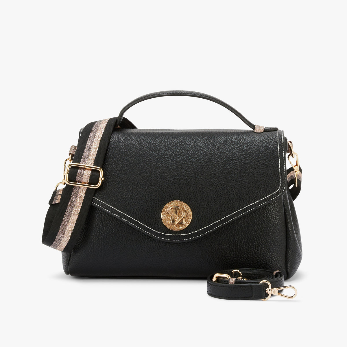 Grand sac porté épaule noir Obita