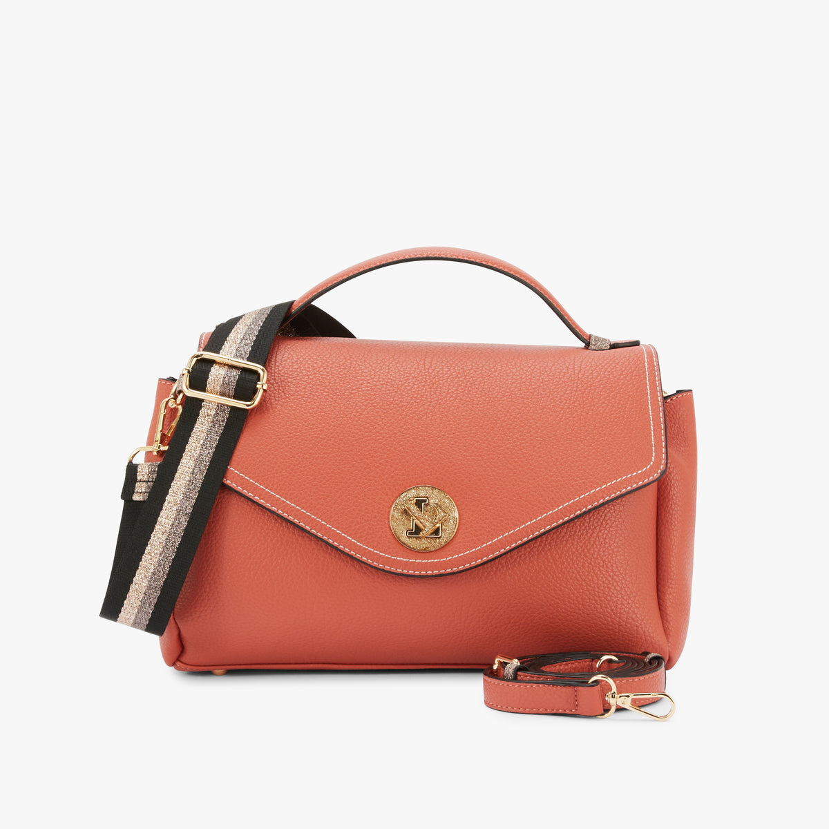 Grand sac porté épaule brique Obita