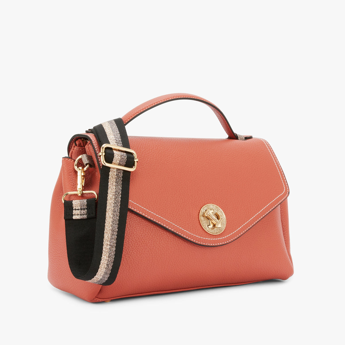 Grand sac porté épaule brique Obita