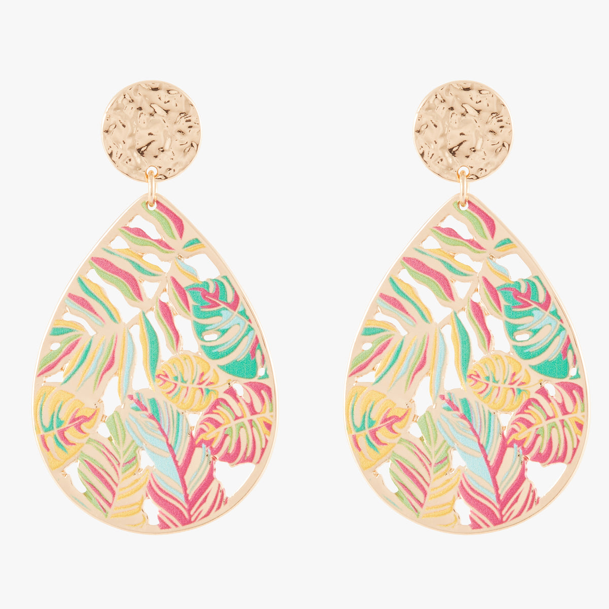 Boucle d'oreille poussette goutte ajourée