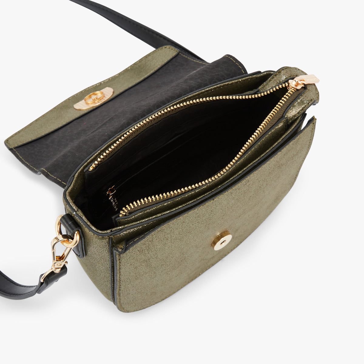 Petit sac porté épaule kaki Okayama