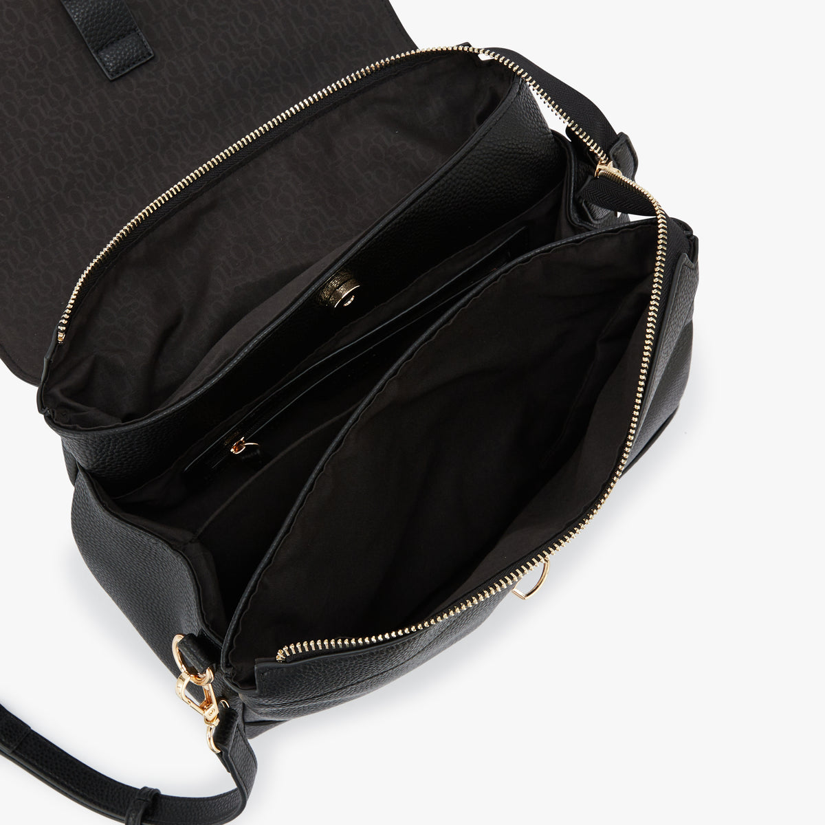 Grand sac porté épaule noir Olley