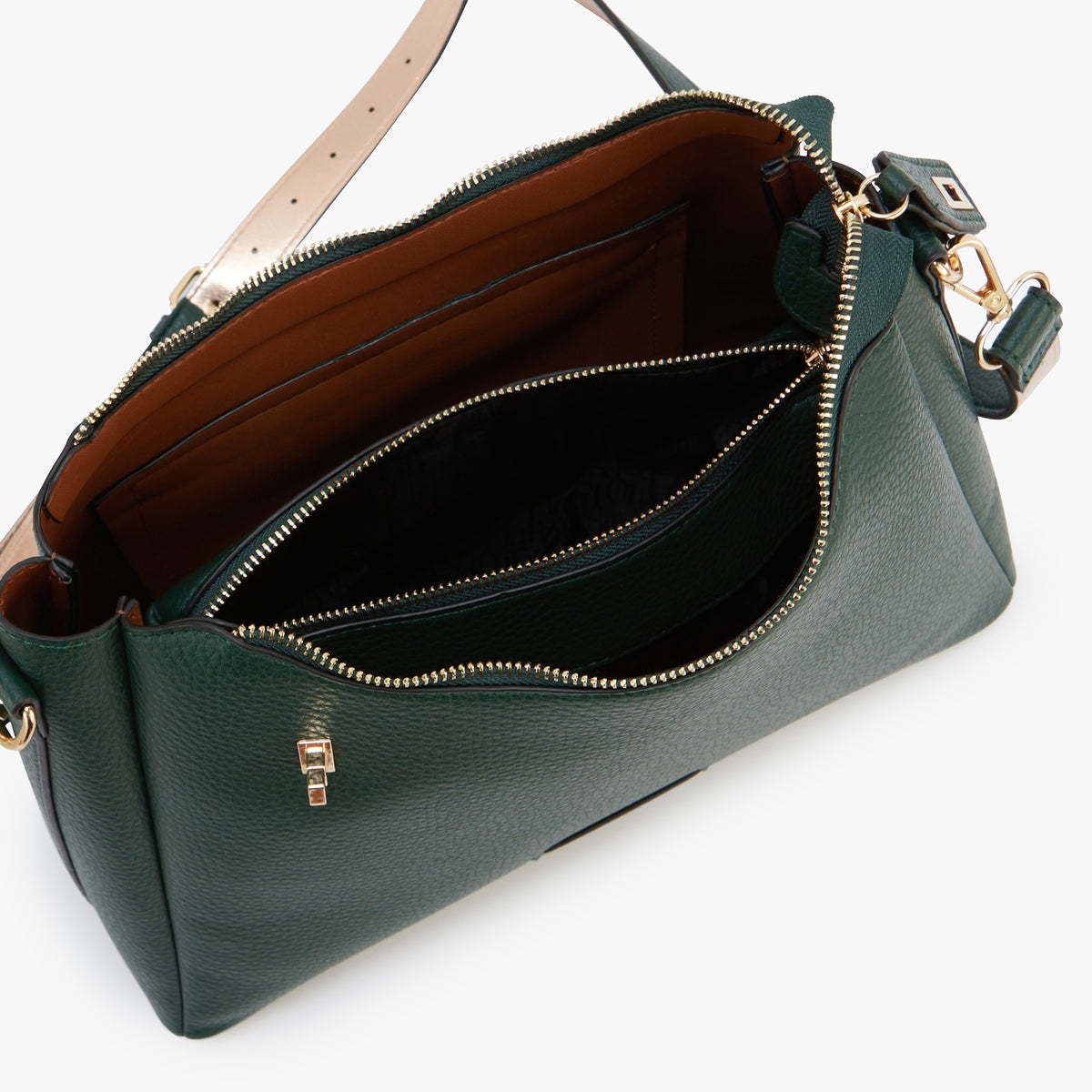 Grand sac porté épaule vert Orin