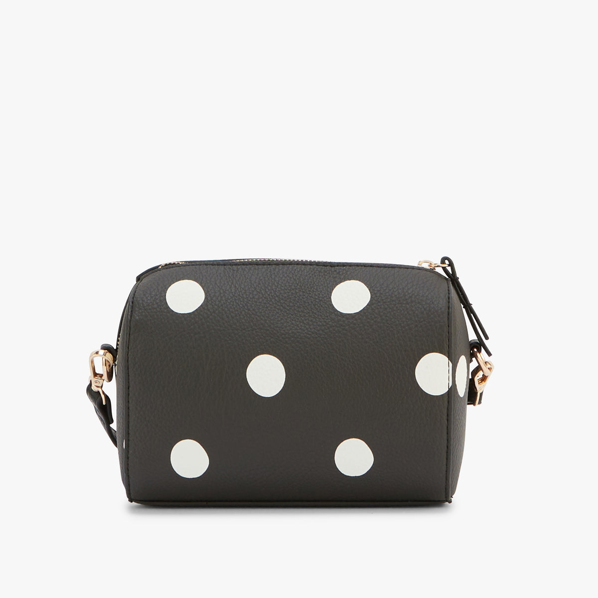 Petit sac porté épaule noir à pois blancs Oita