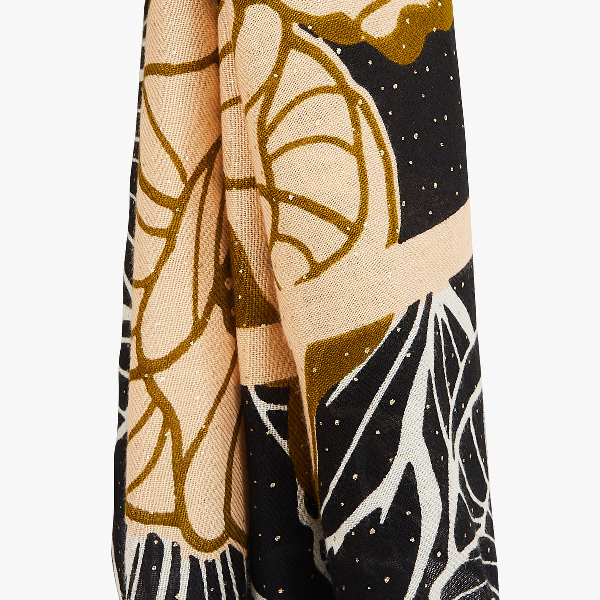 Foulard rectangulaire noir Olmeta