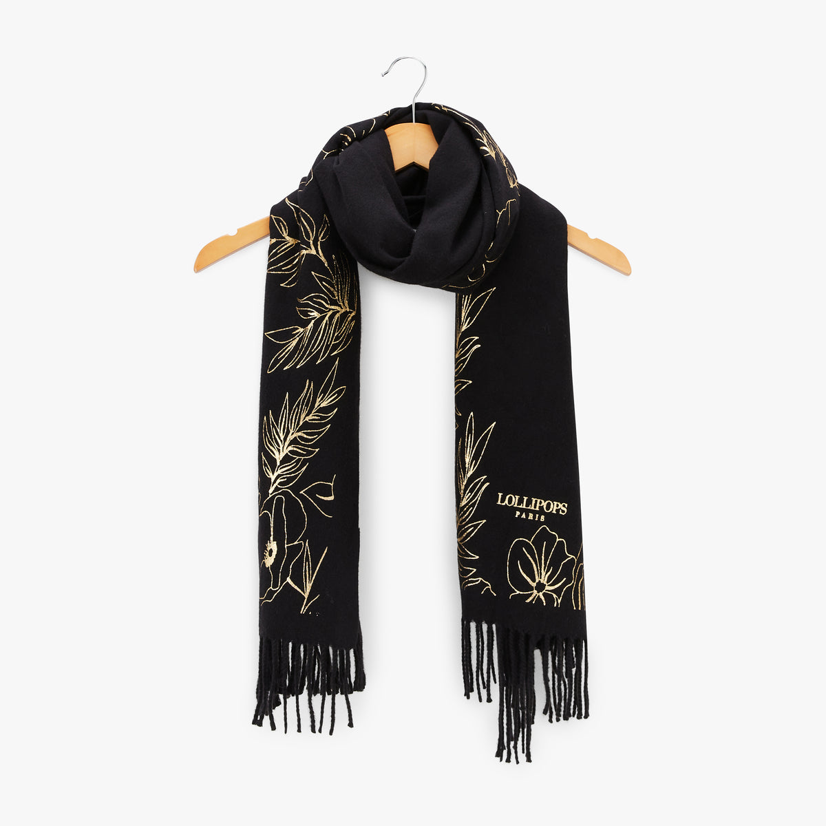 Foulard rectangulaire noir Orniac