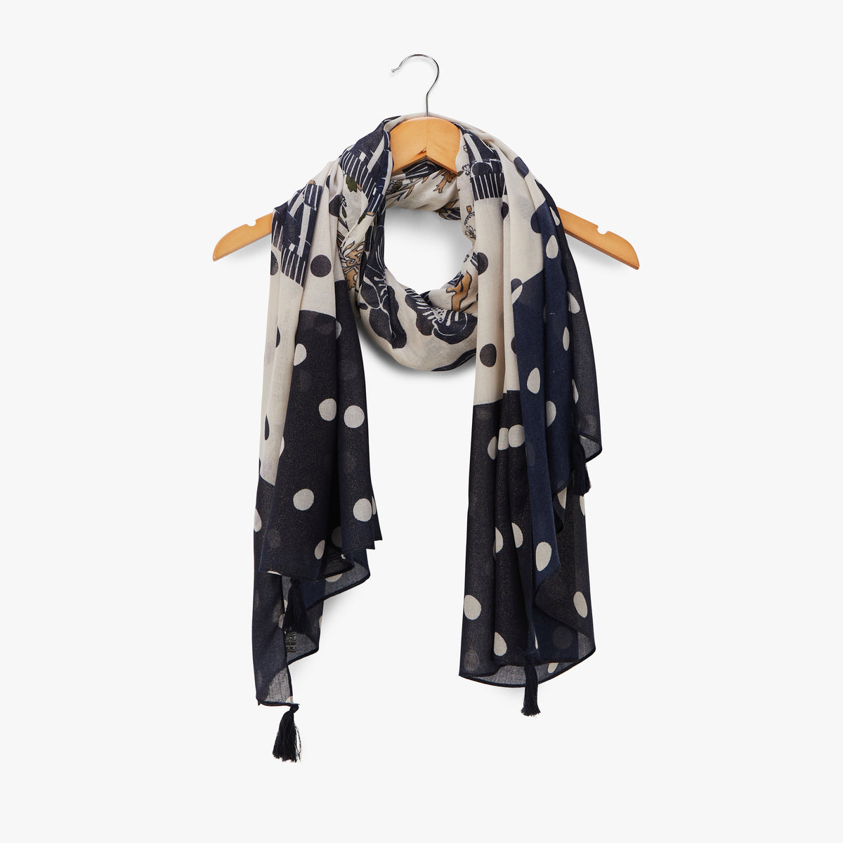 Foulard rectangulaire bleu marine Ouganda