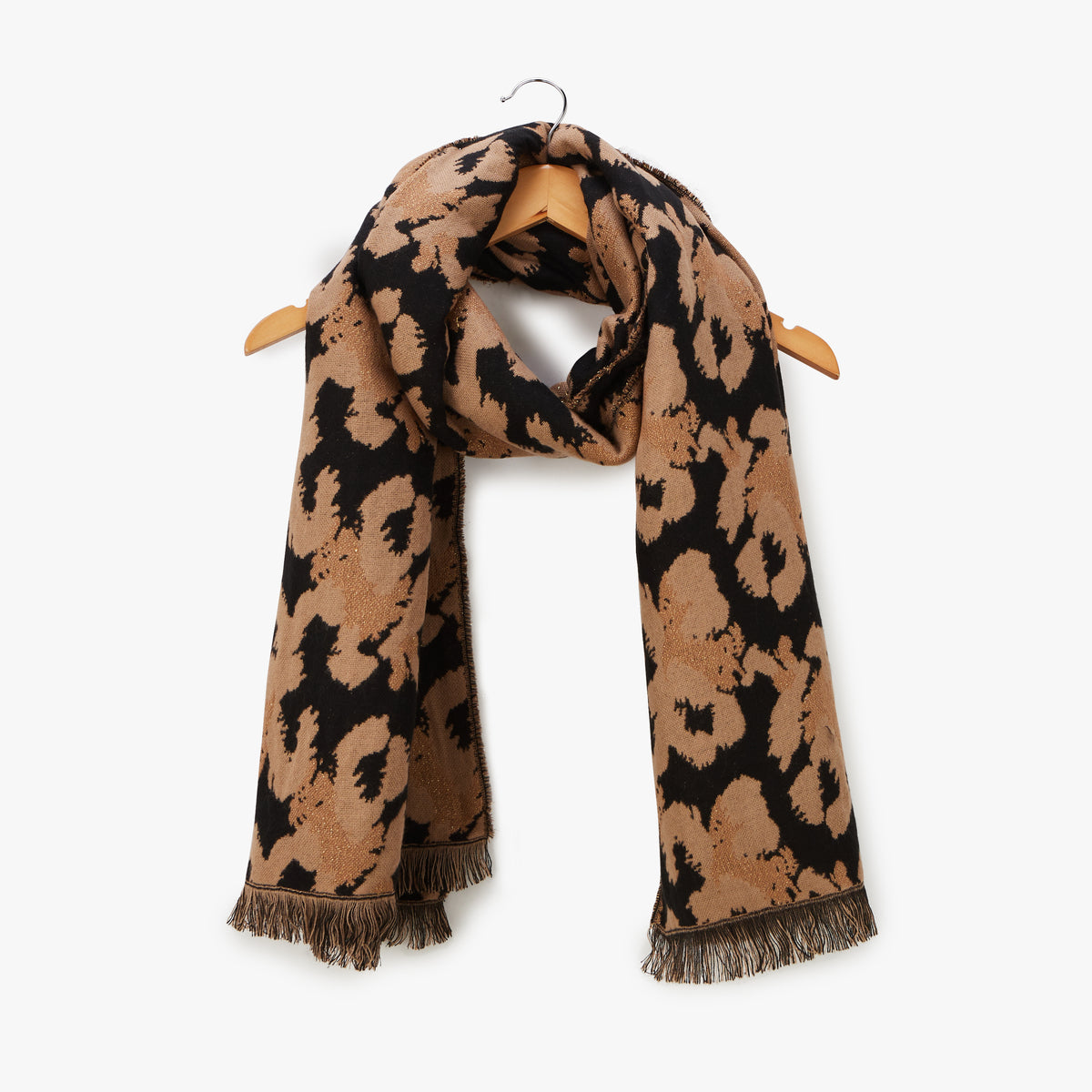 Foulard rectangulaire noir Oflora