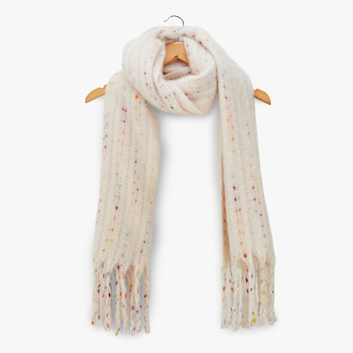 Foulard rectangulaire ecru Opinace