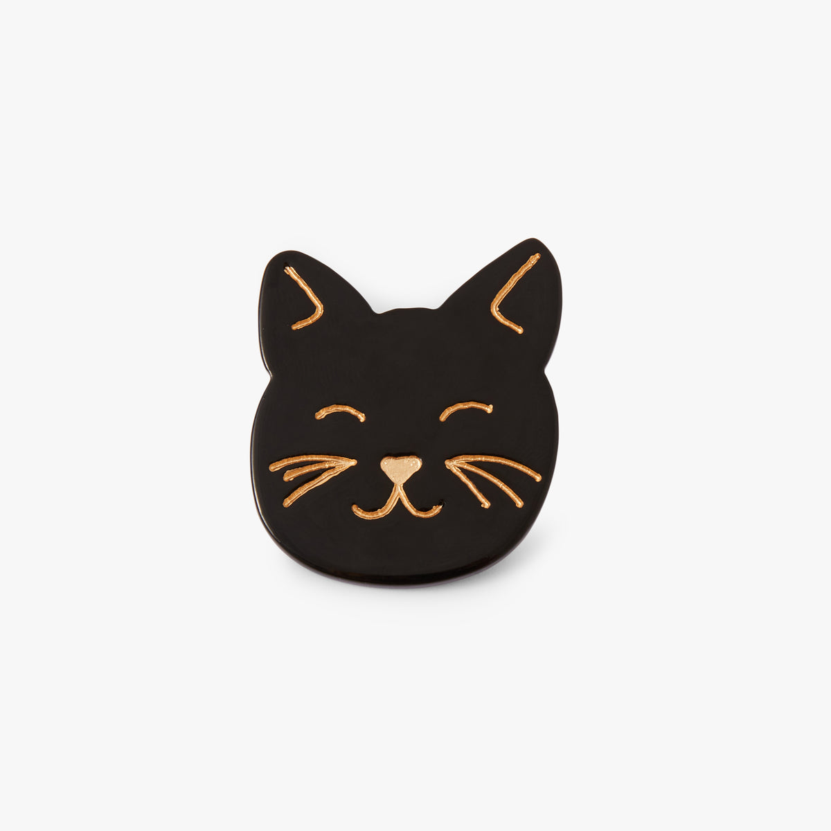 Broche tête de chat noir