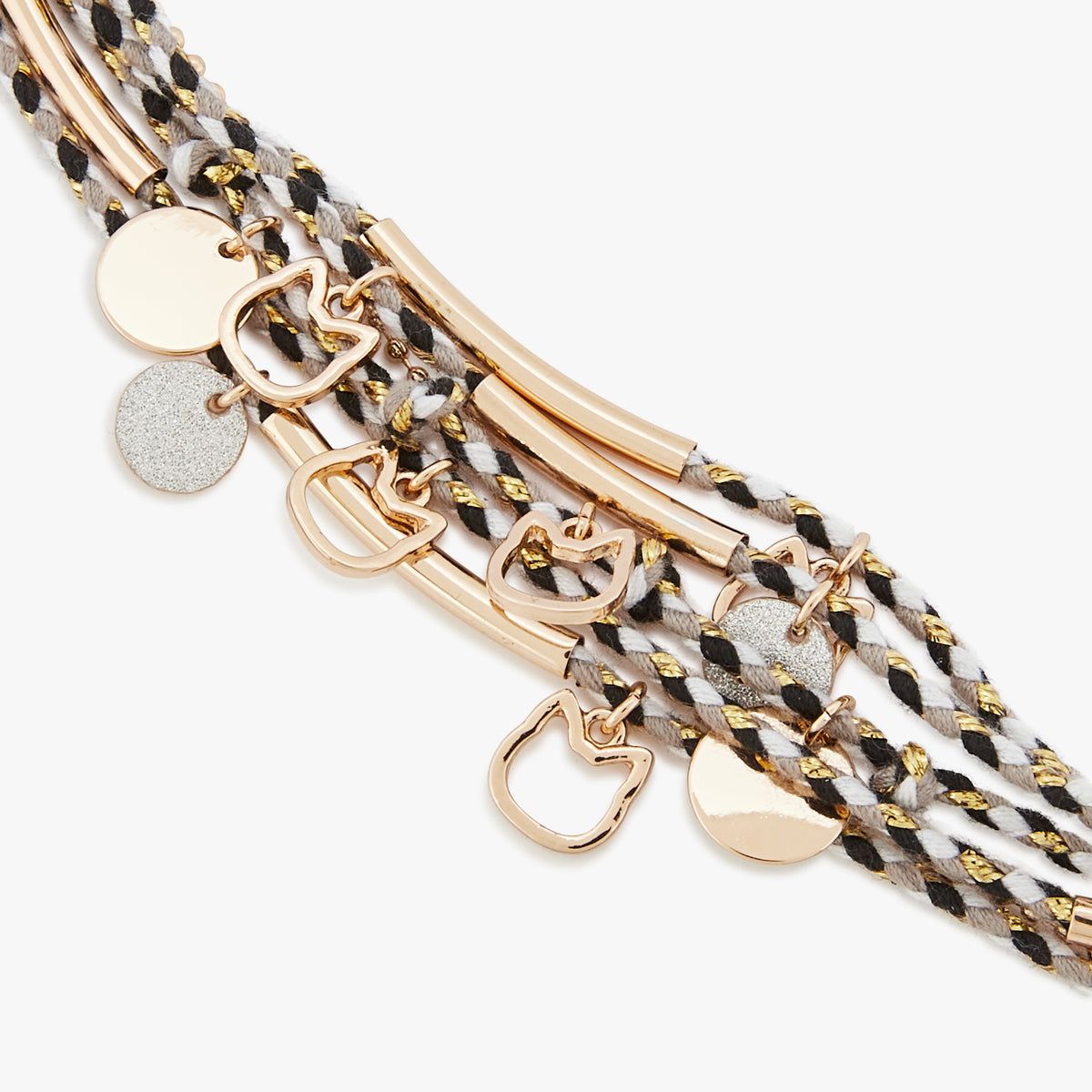 Bracelet multi rangs noir