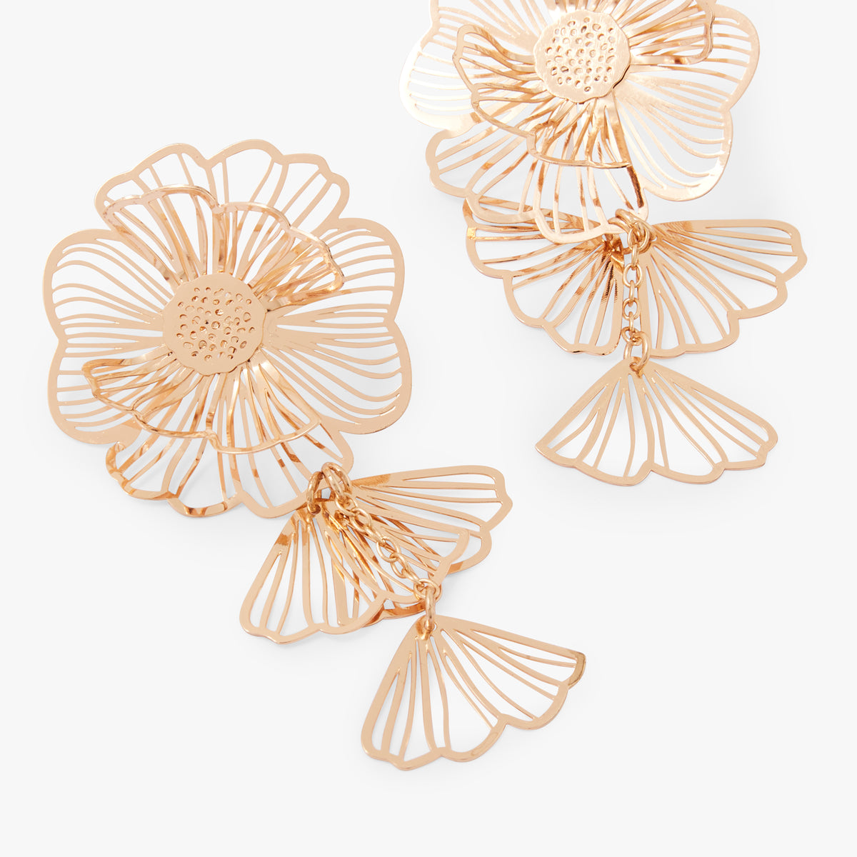 Boucles d'oreilles fleurs pendantes