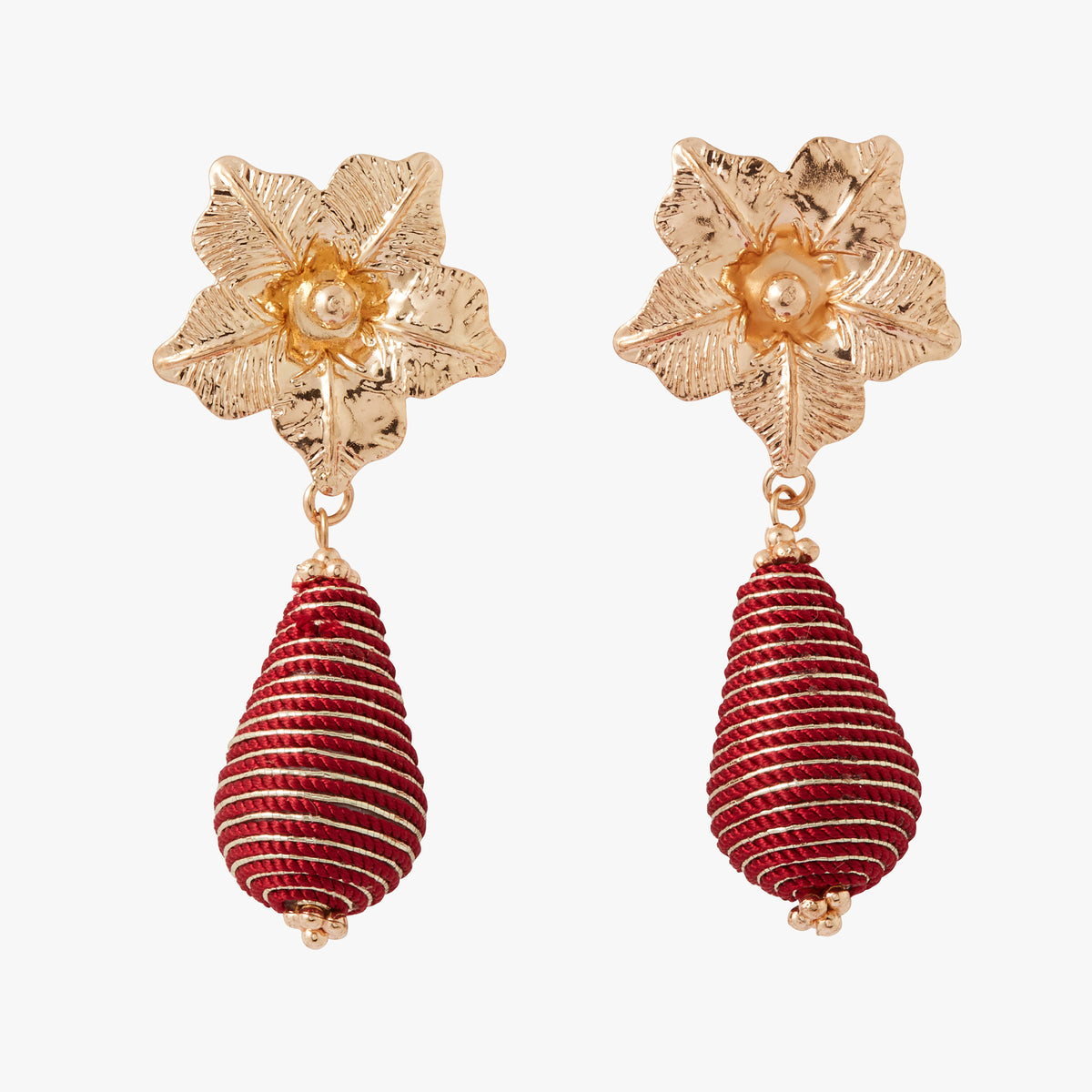 Boucles d'oreilles bordeaux Wonderful Flowers