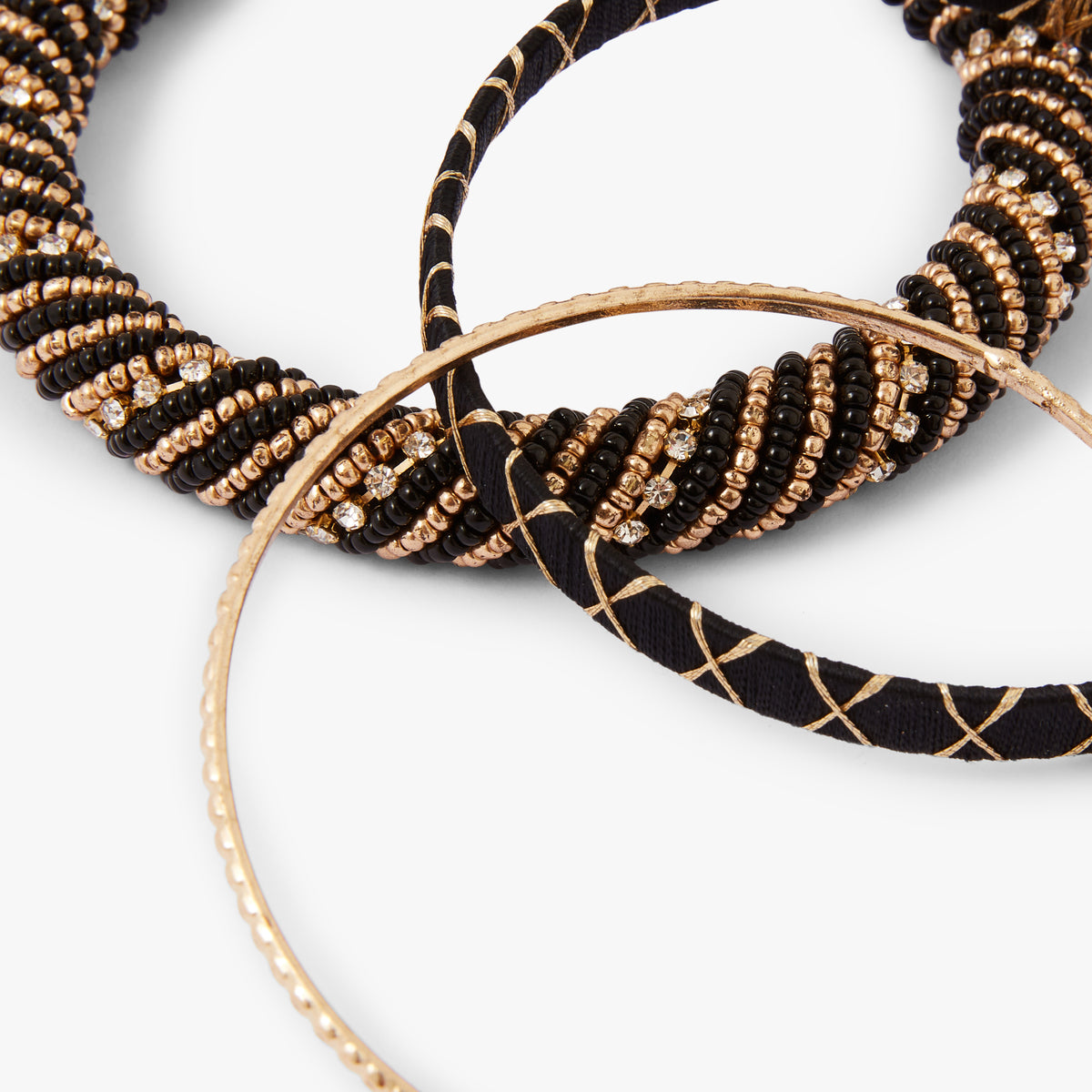 Set de 3 bracelets noir Wonderful Flowers