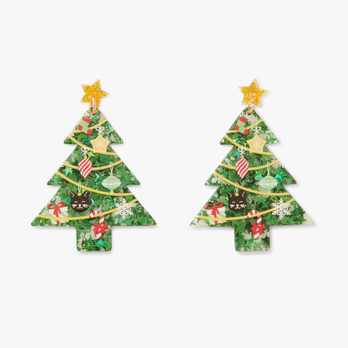 Boucles d'oreilles sapin guirlandes Collection Noël