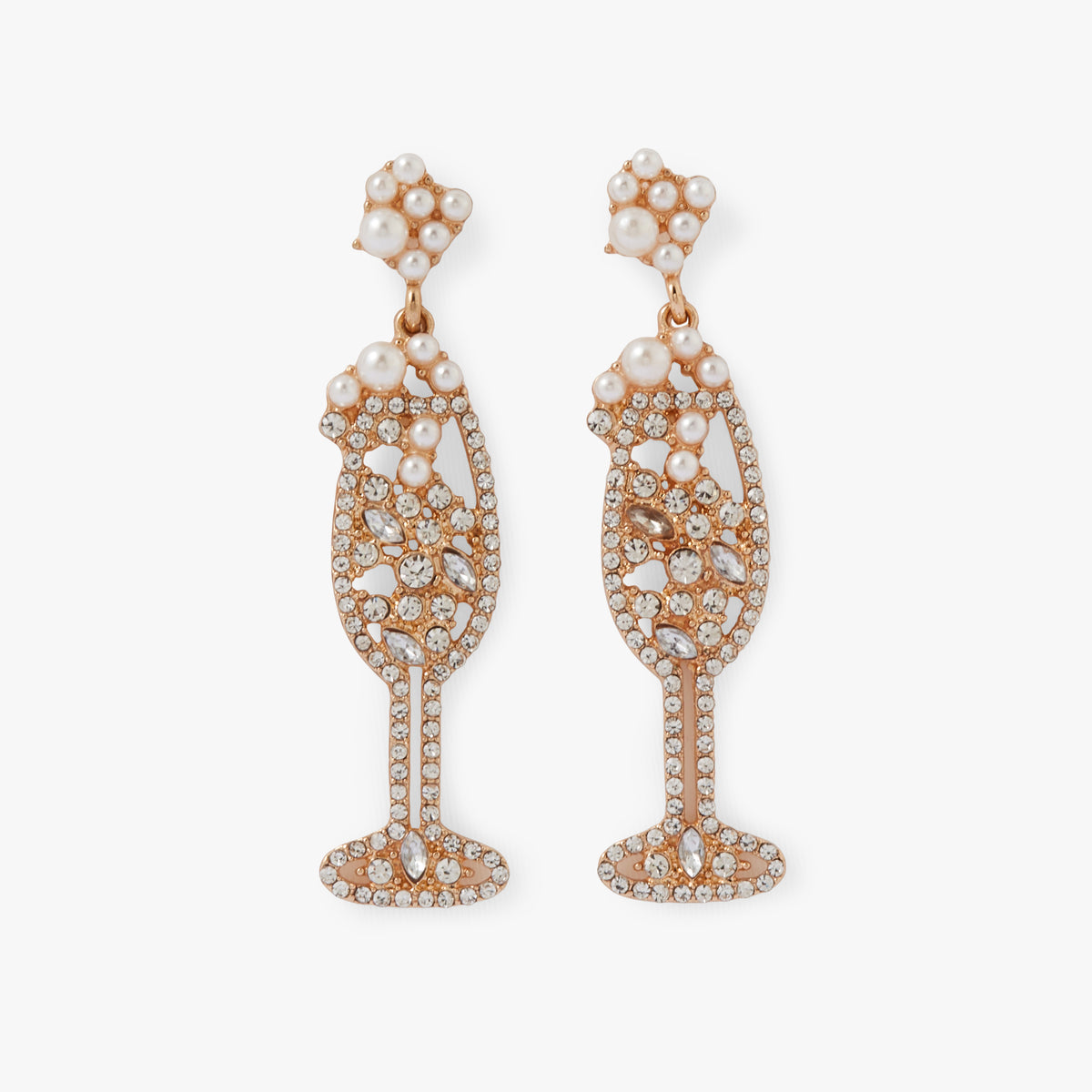 Boucles d'oreilles coupe de champagne Collection Noël