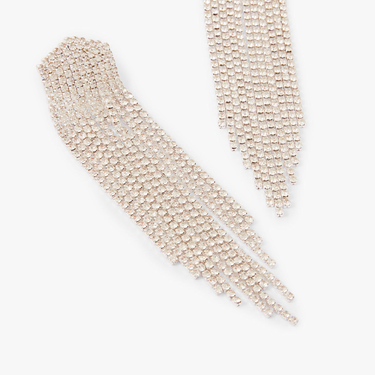 Longues boucles d'oreilles chaînes strassées Collection Noël