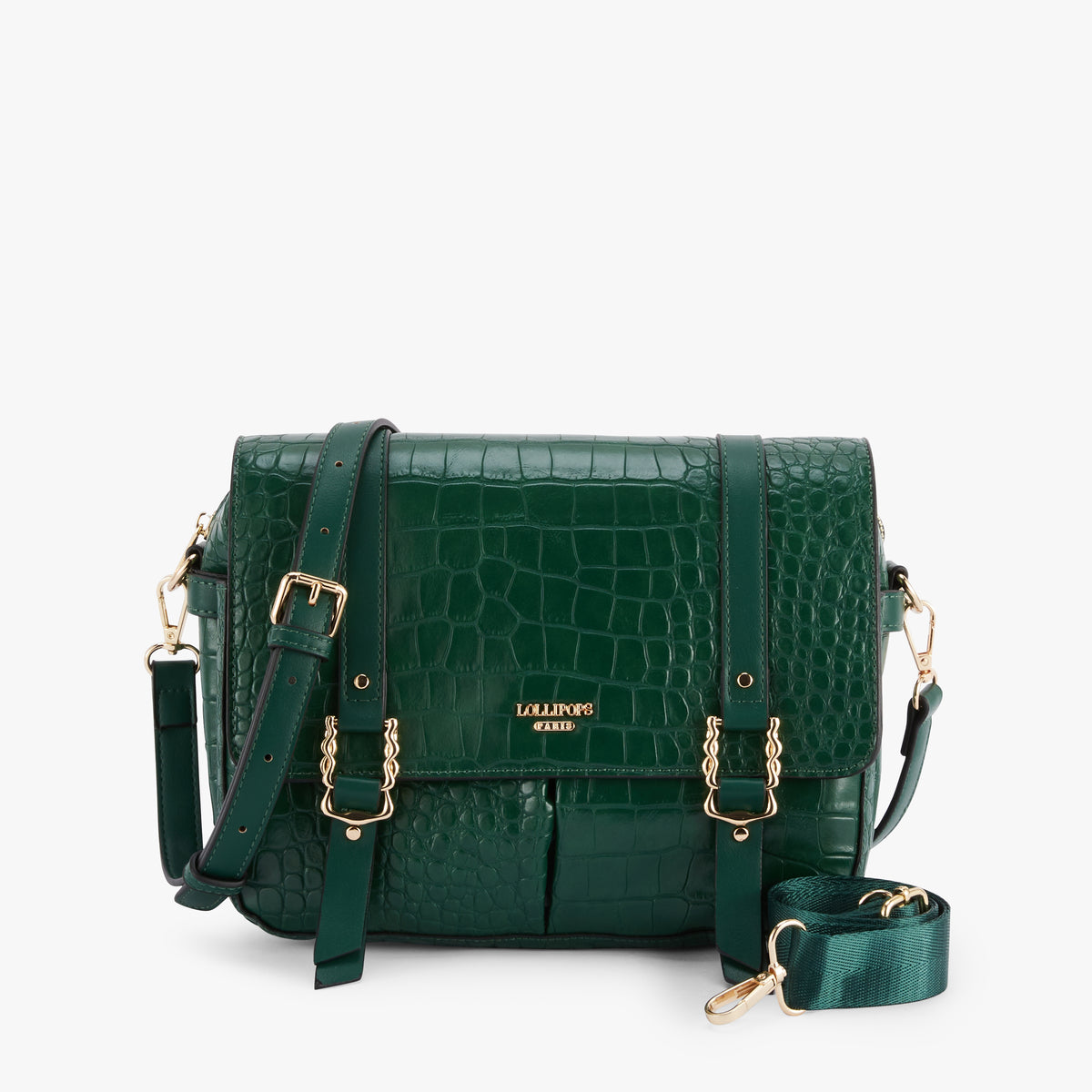 Grand sac porté épaule vert Olizy