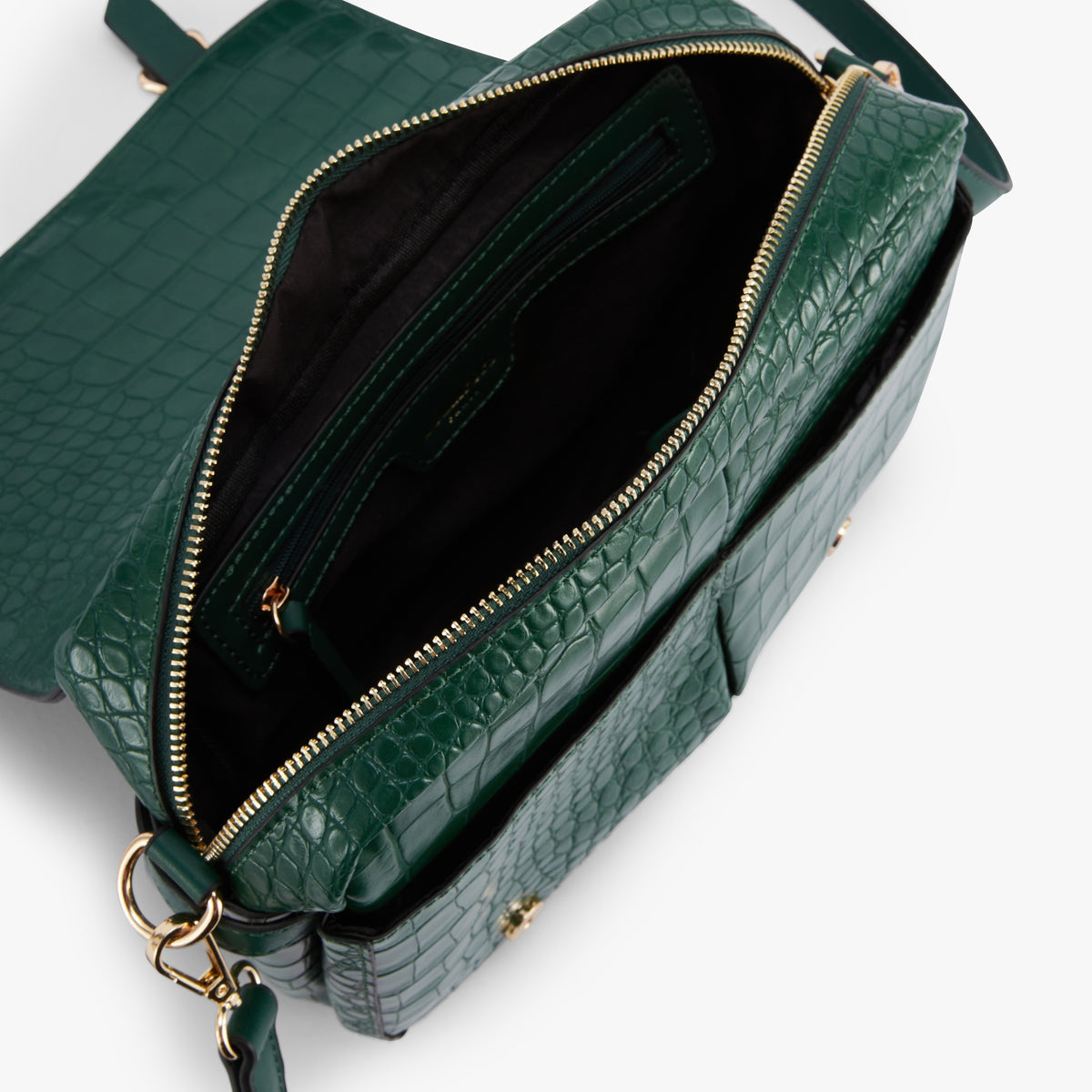 Grand sac porté épaule vert Olizy