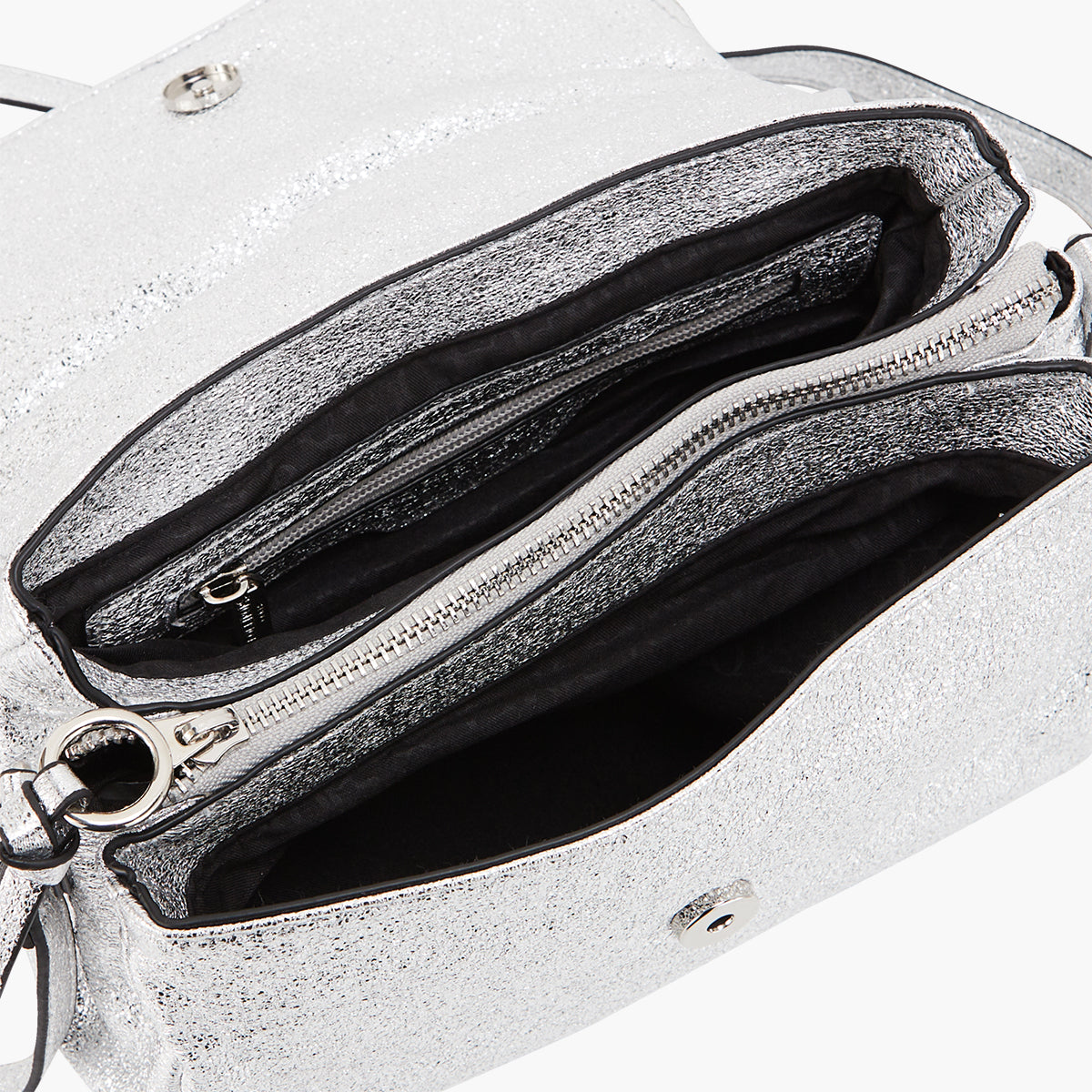 Sac porté épaule argent Pasqua
