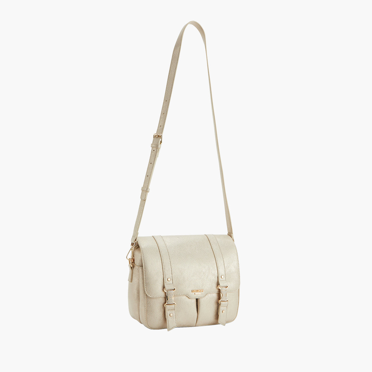 Grand sac porté épaule beige Paz