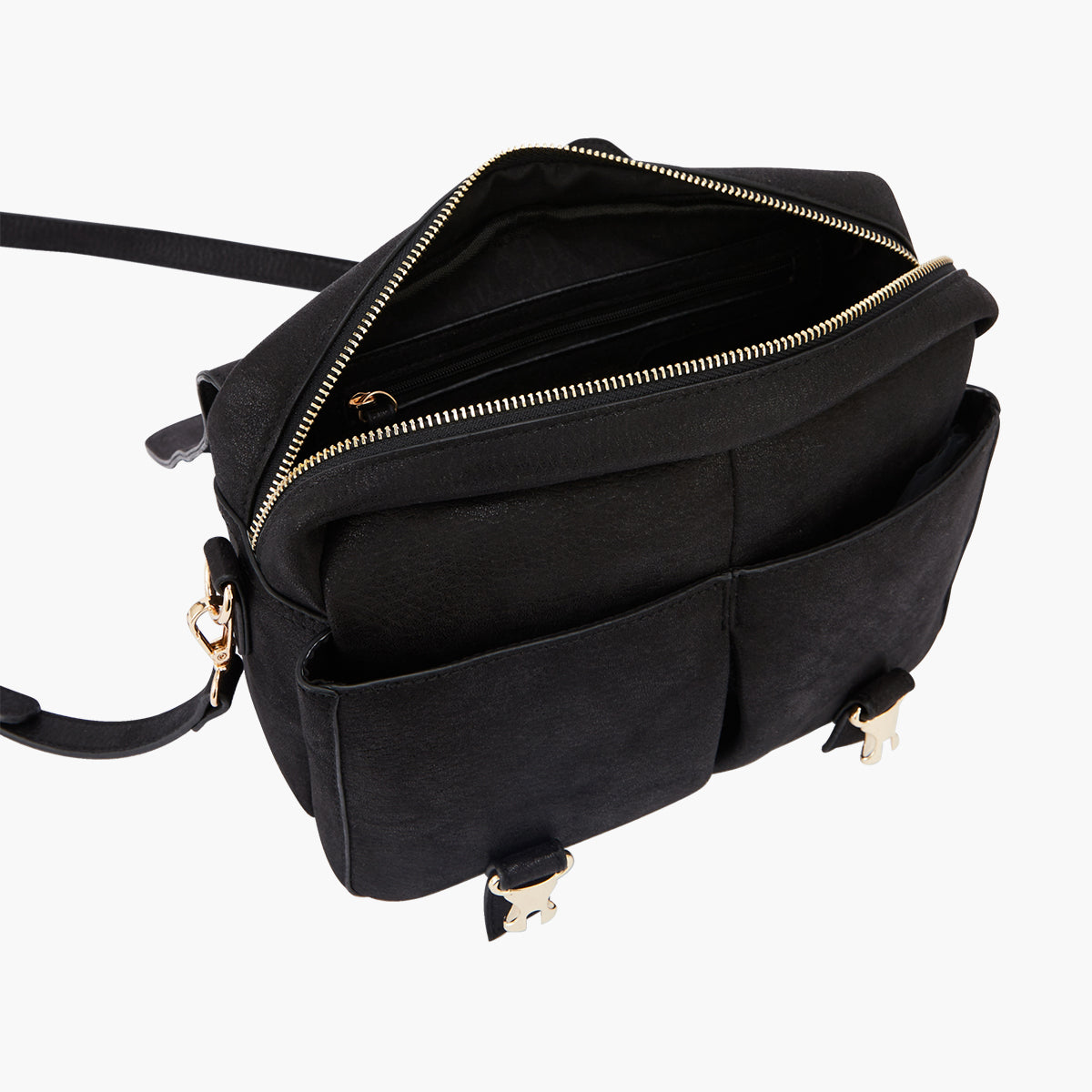 Grand sac porté épaule noir Paz