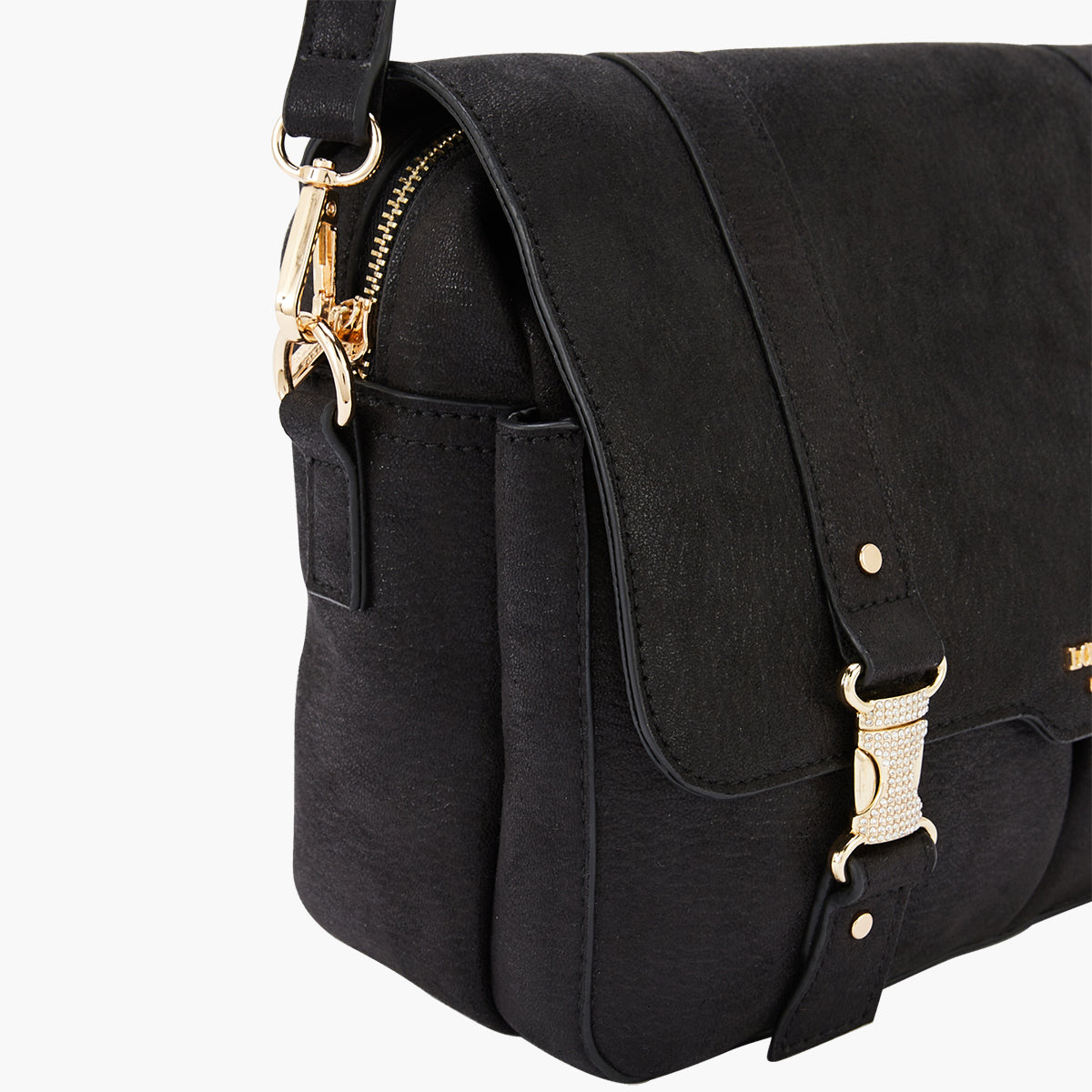 Grand sac porté épaule noir Paz