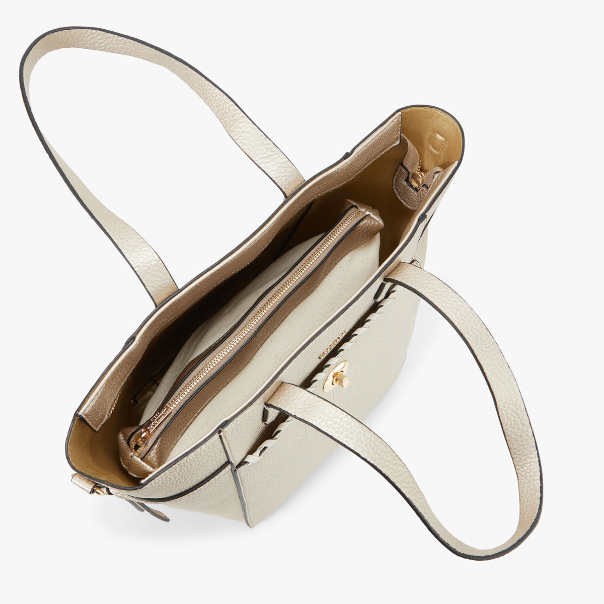 Grand sac shopper dore Pivoine