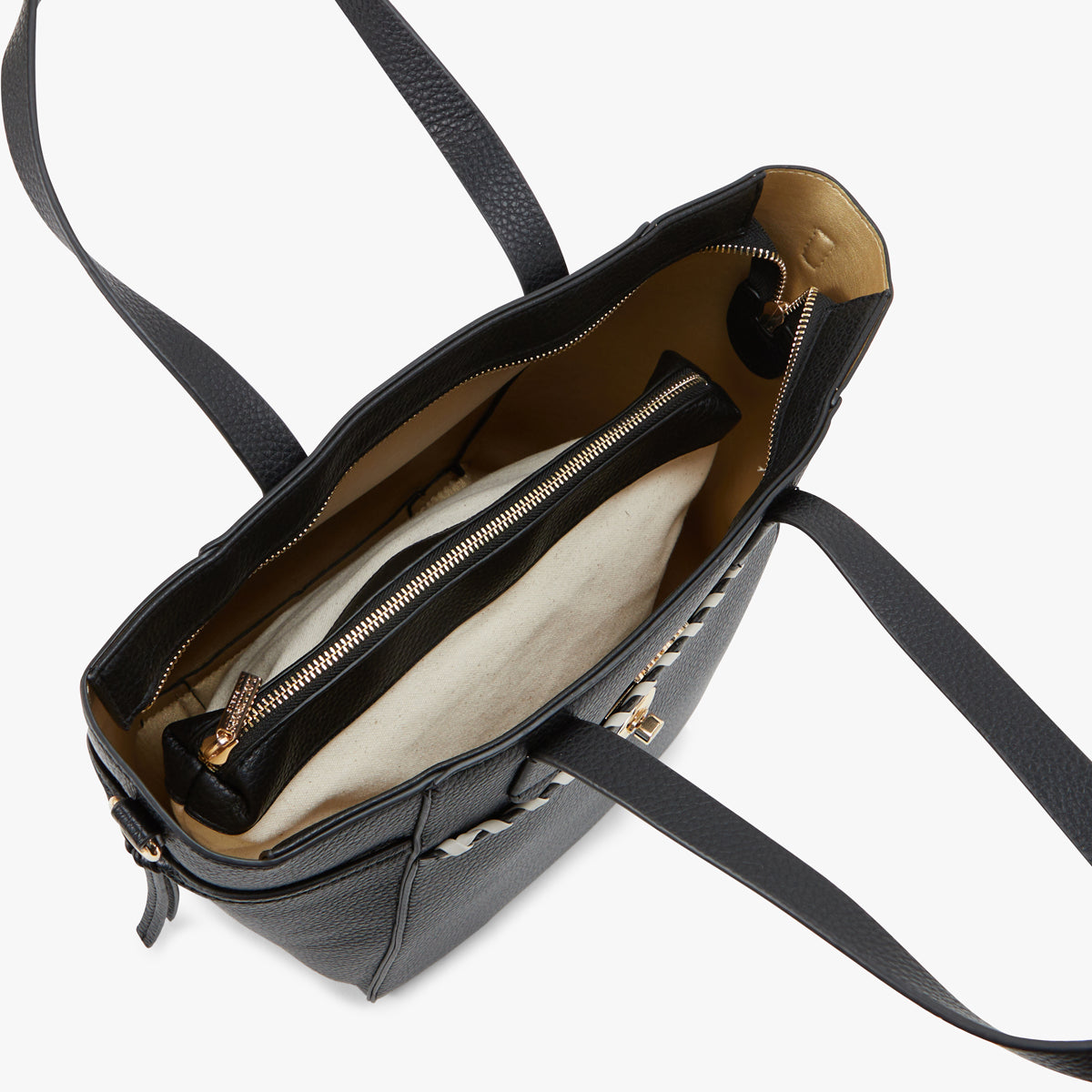 Grand sac shopper noir Pivoine