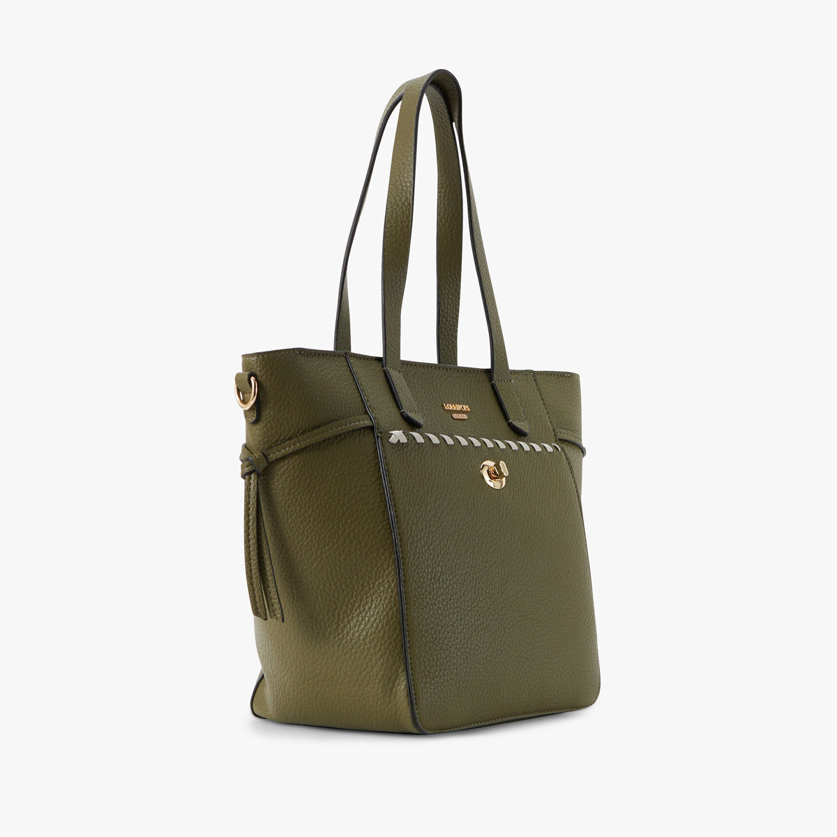 Grand sac shopper kaki Pivoine