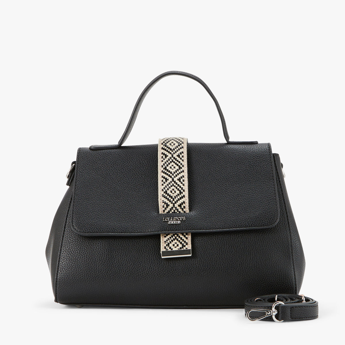 Grand sac porté épaule noir Pema