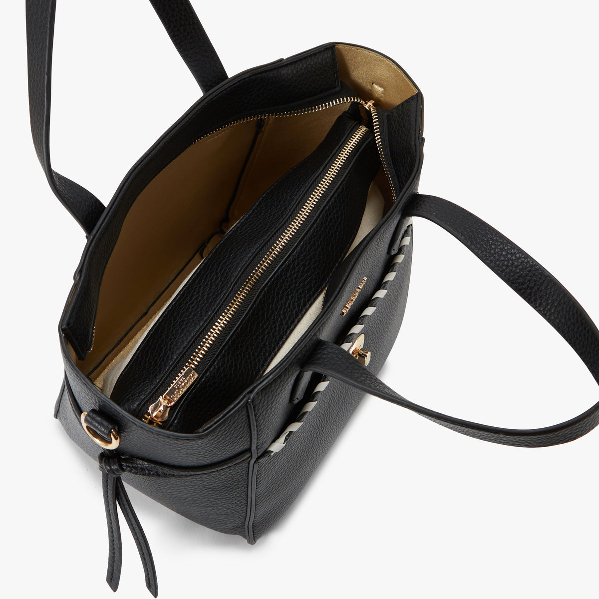 Sac shopper noir Pivoine