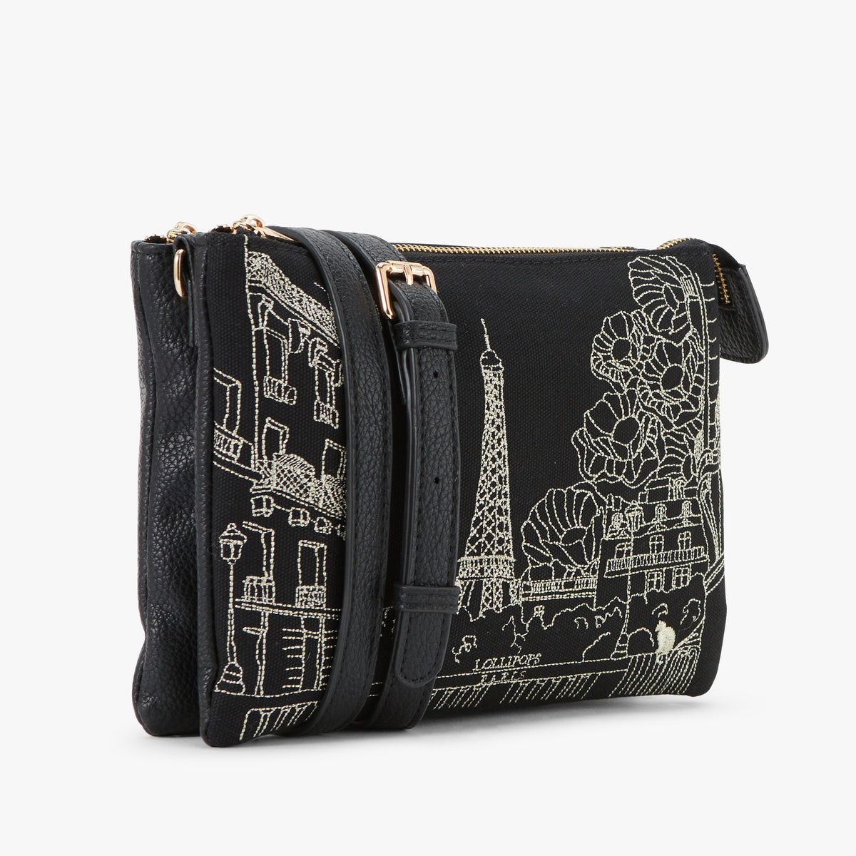 Sac multi poches noir Pierette