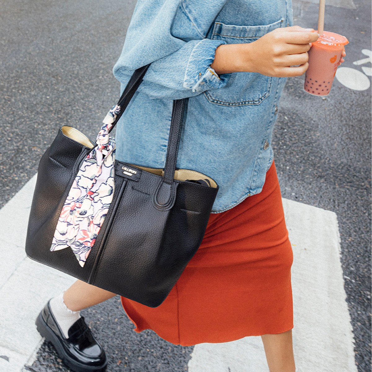 Grand sac multi poches noir Priska