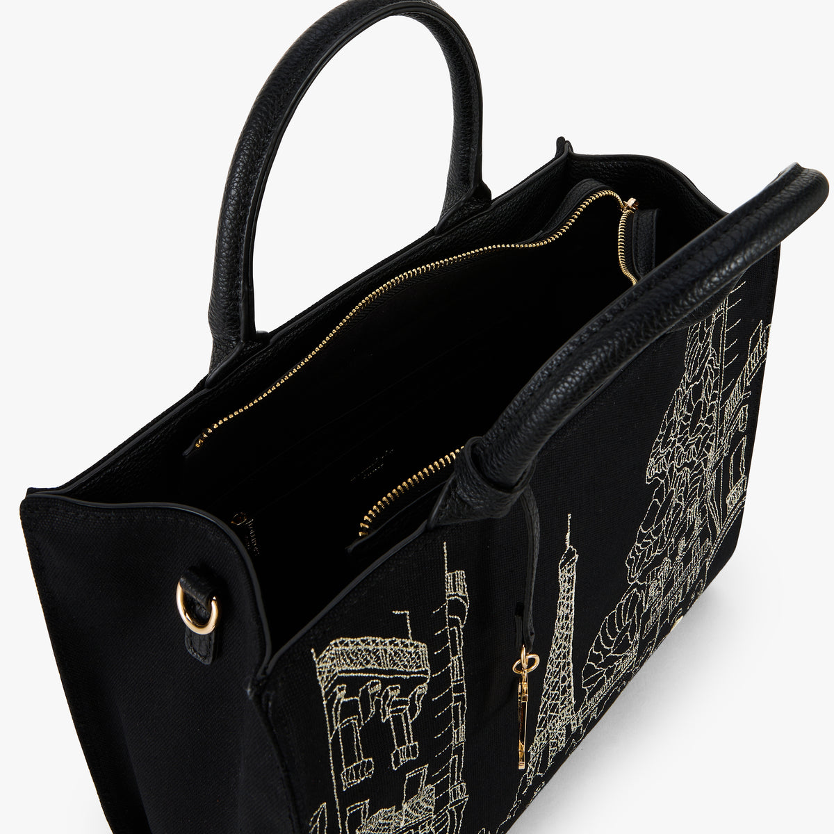 Grand sac shopper noir Pierette