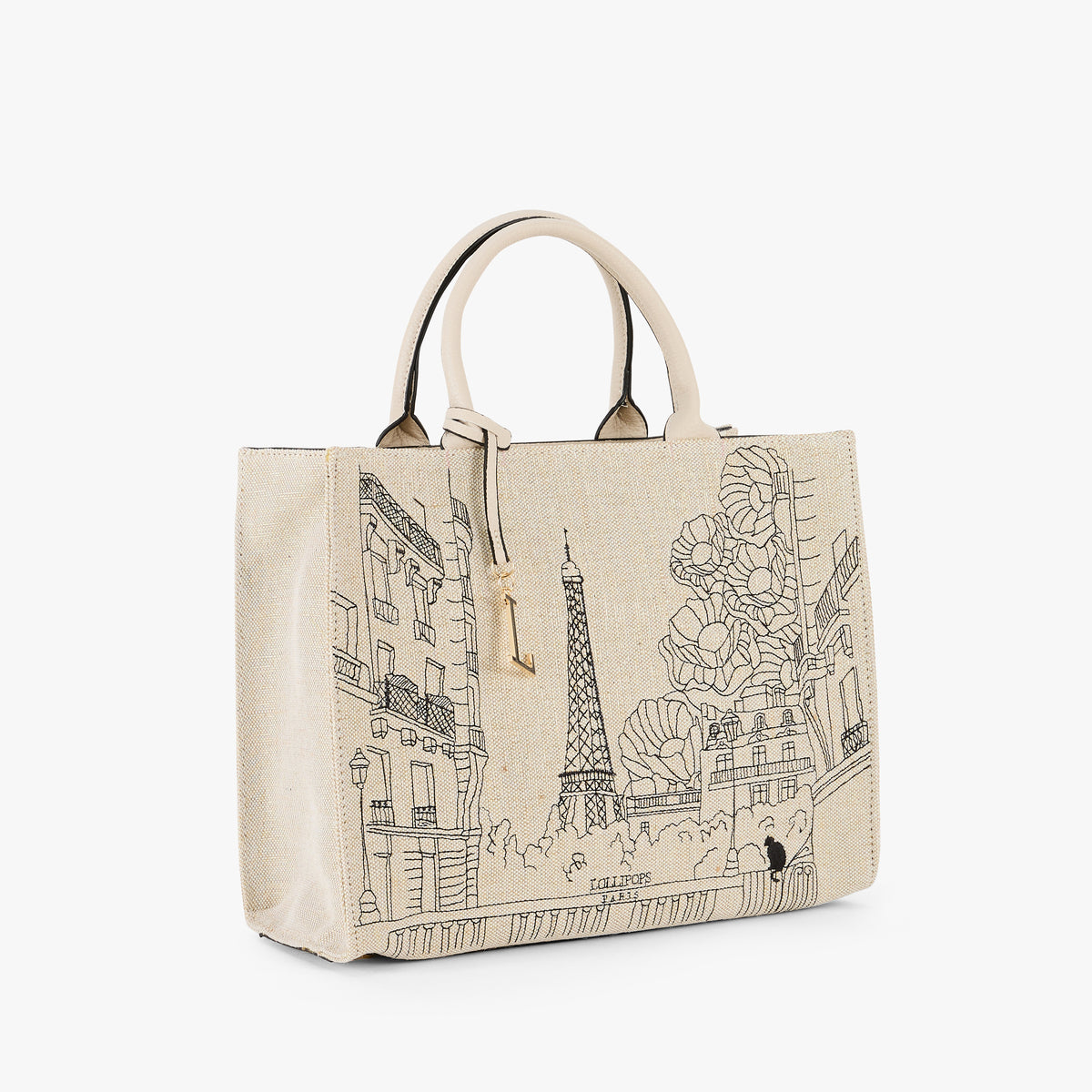 Grand sac shopper ivoire Pierette