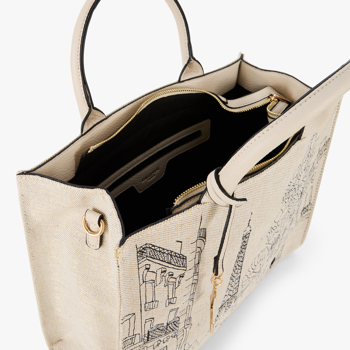 Grand sac shopper ivoire Pierette
