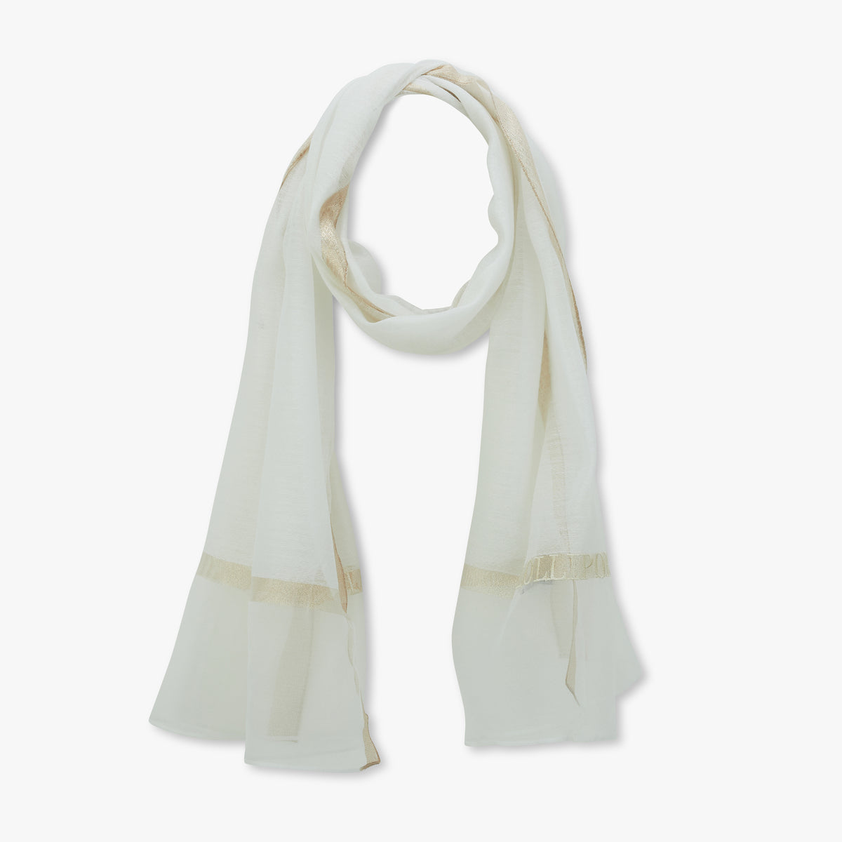 Foulard rectangulaire blanc Pakita