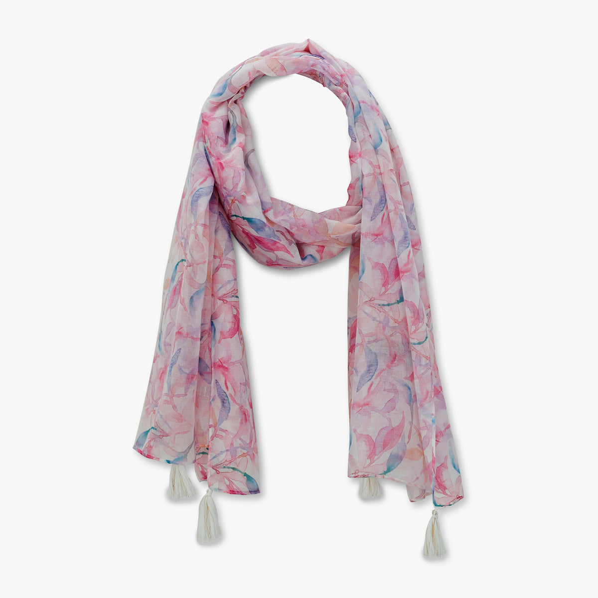 Foulard rectangulaire rose Polona