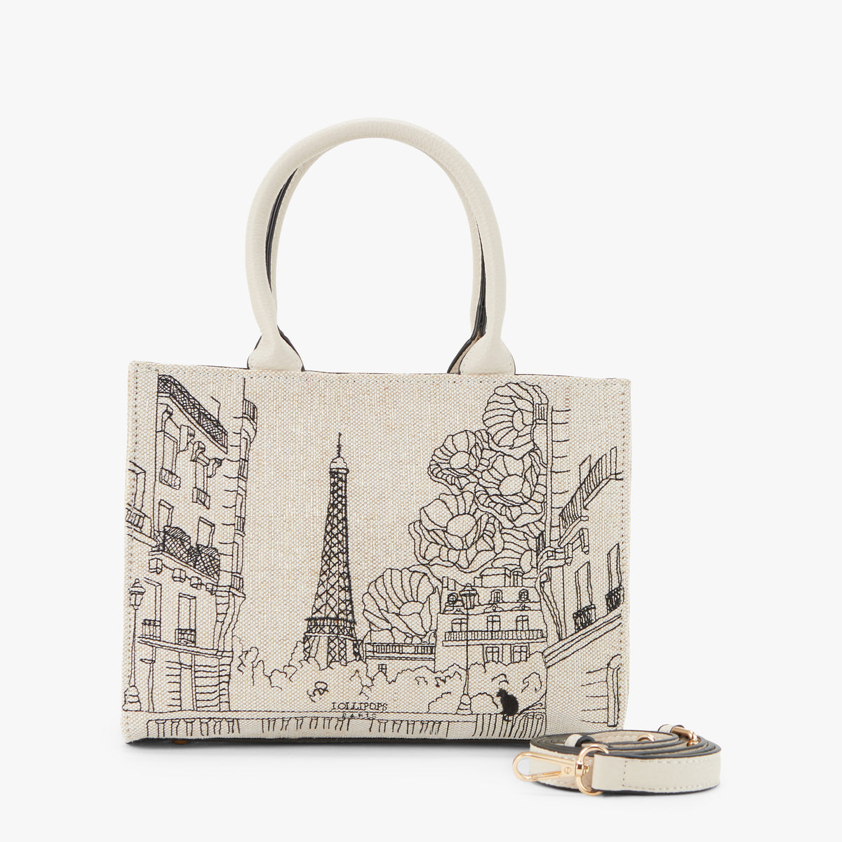 Sac shopper blanc Pierette