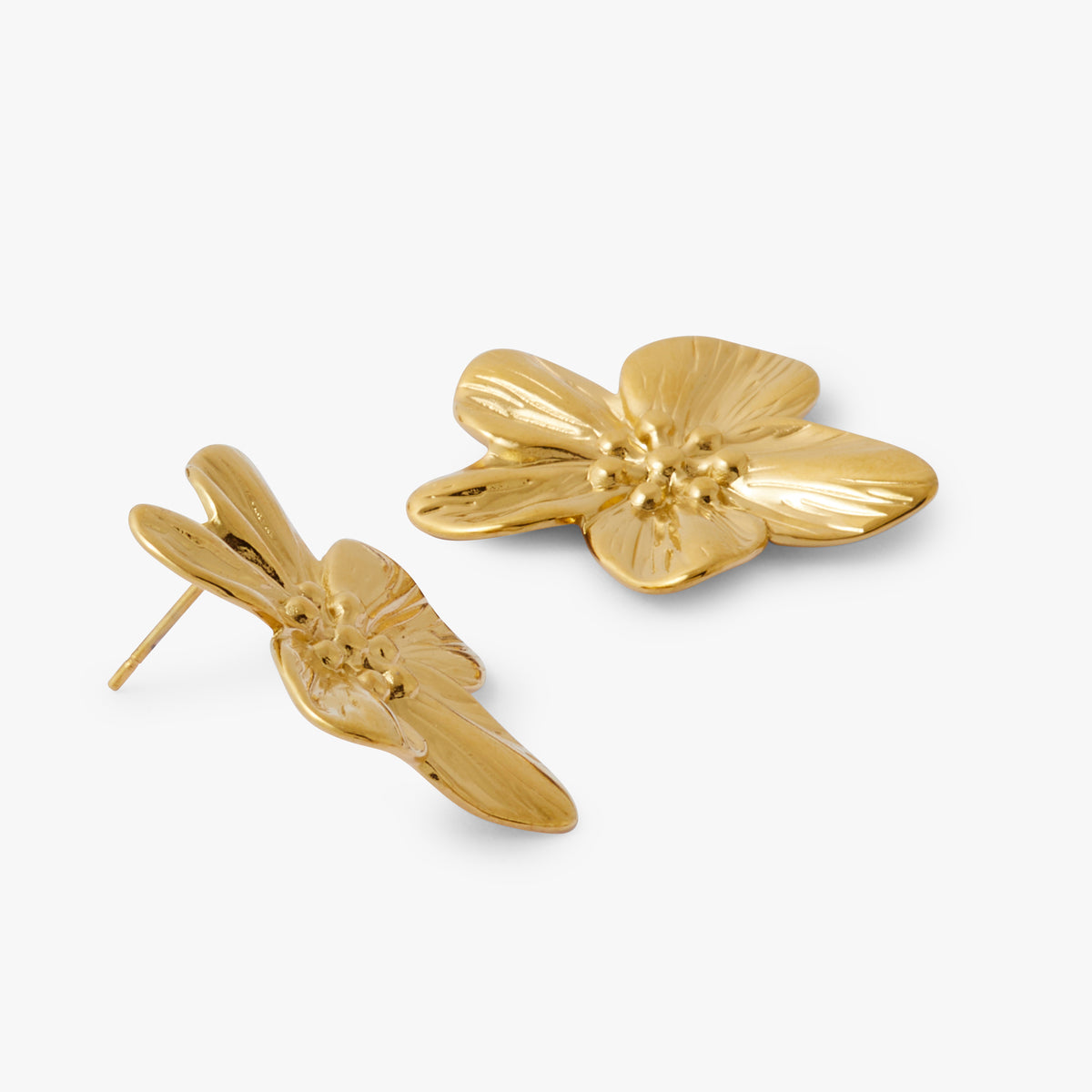 Boucles d'oreilles fleur Acier