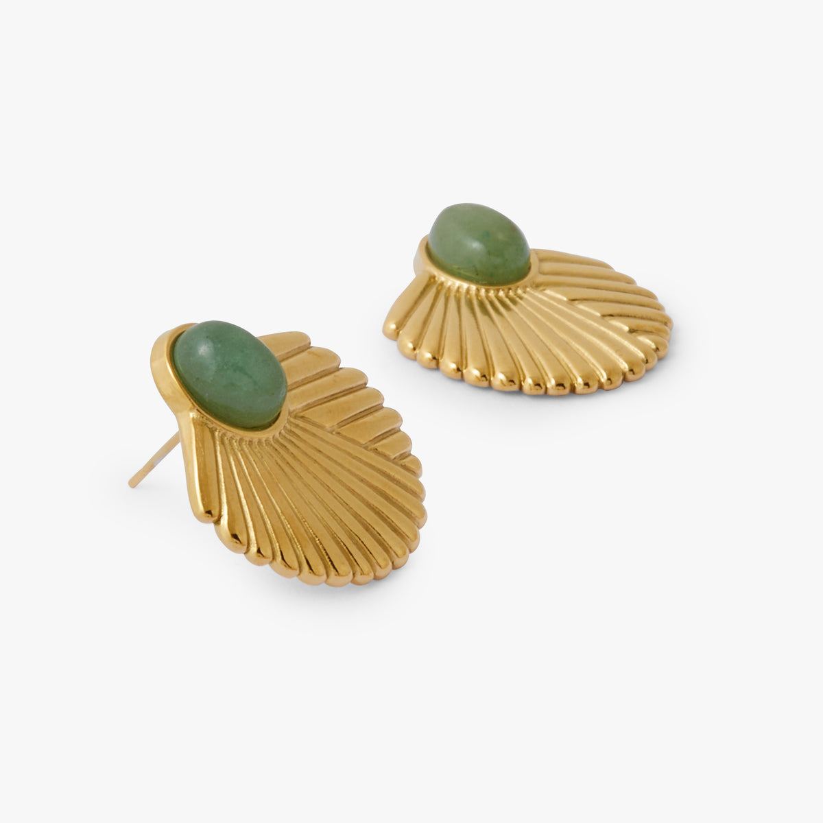 Boucles d'oreilles demi lune avec pierre Acier