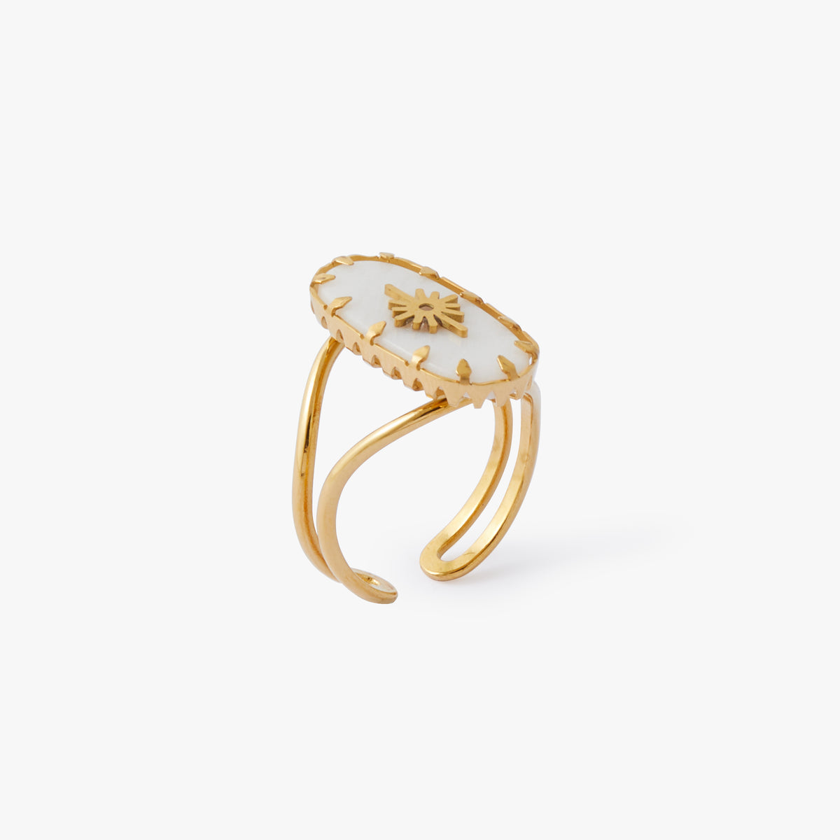 Bague pierre Acier