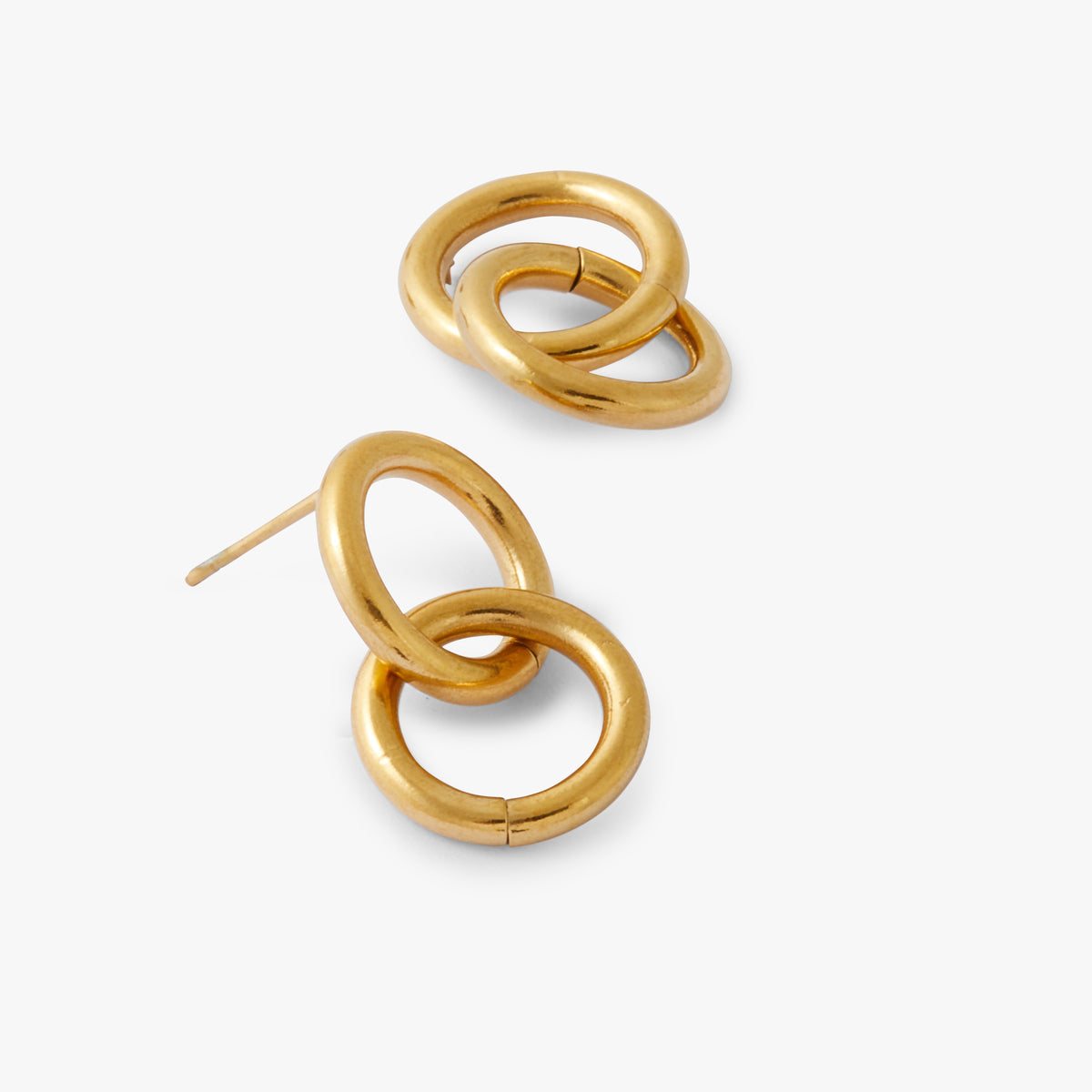 Boucles d'oreilles double anneaux Acier