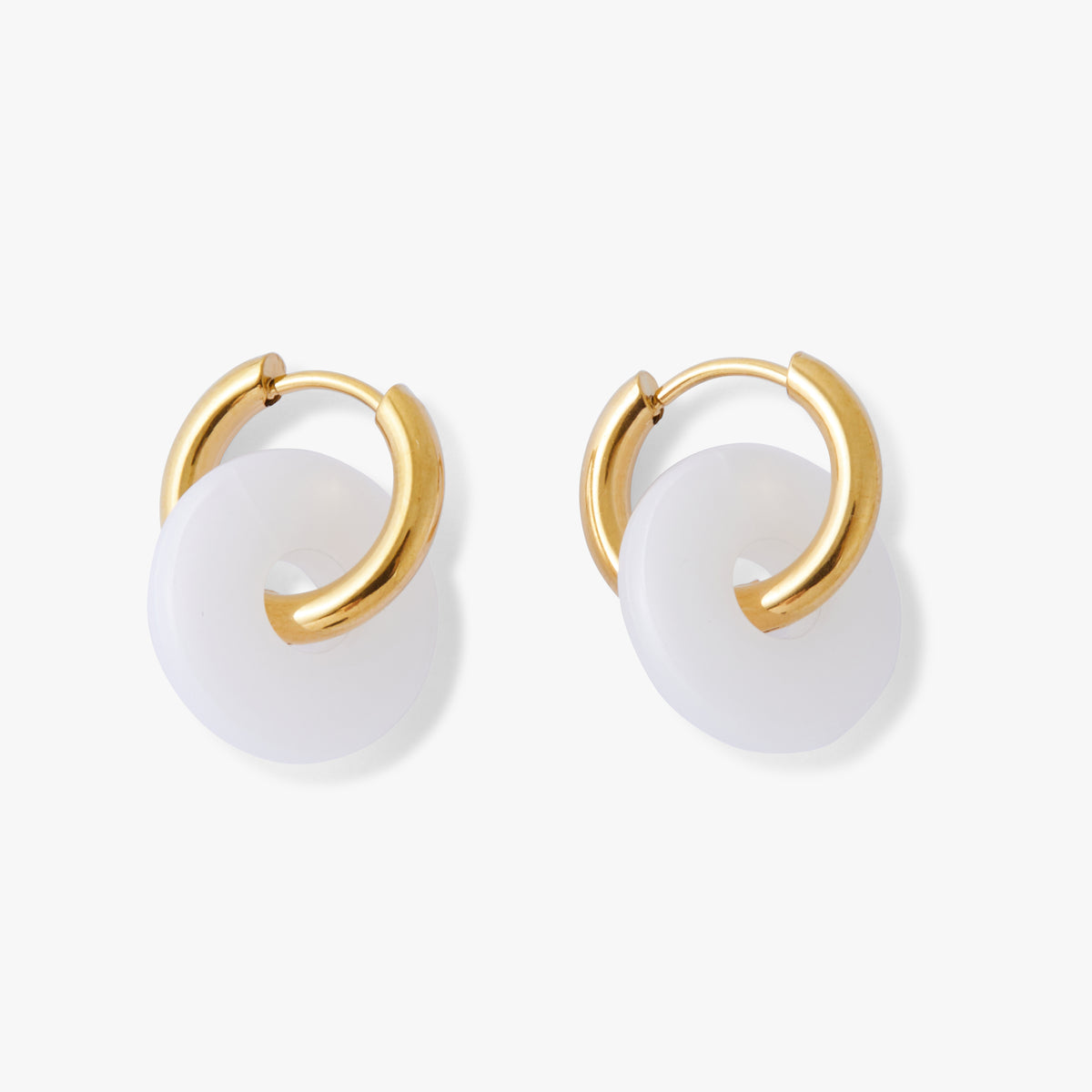 Créoles anneau et pierre Acier