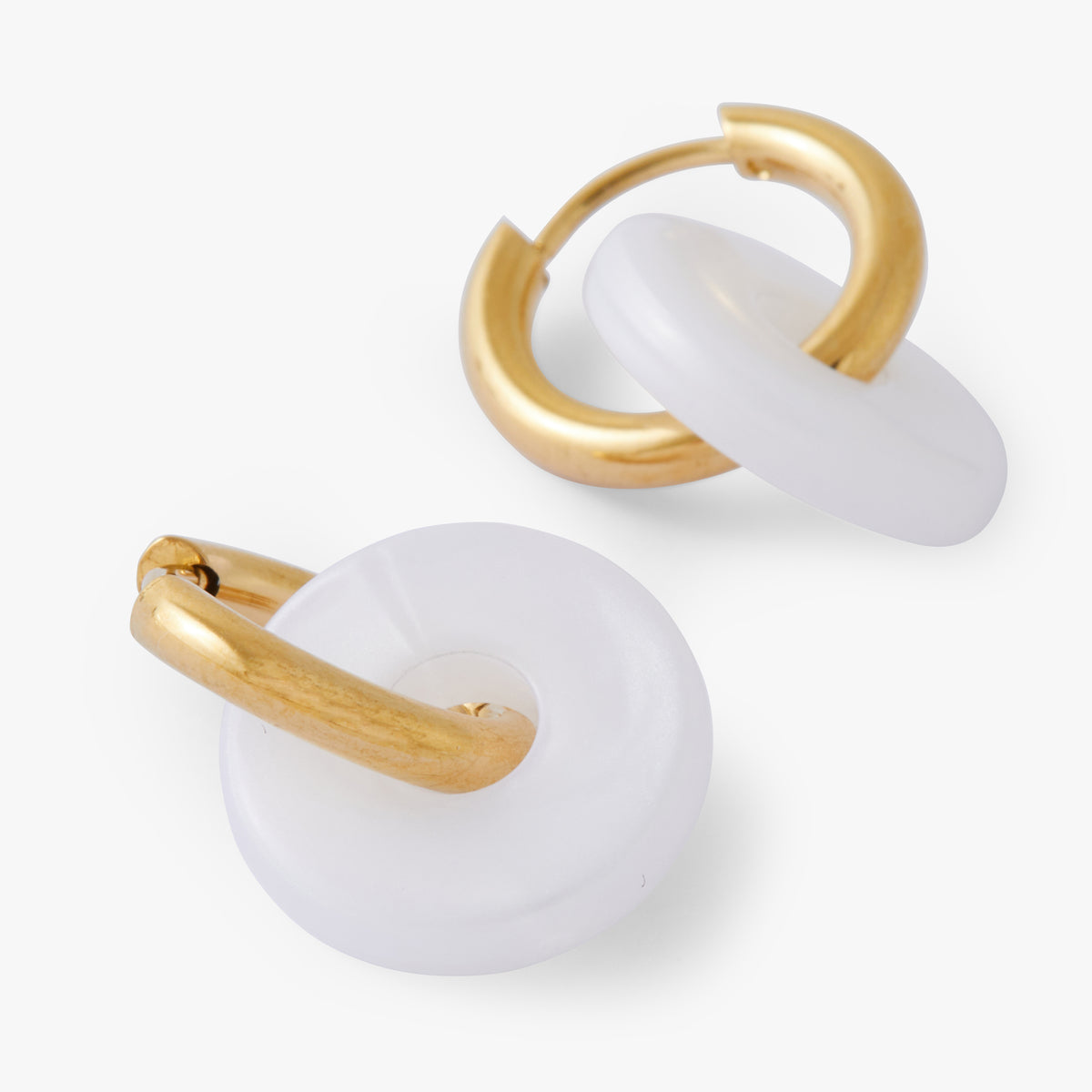 Créoles anneau et pierre Acier