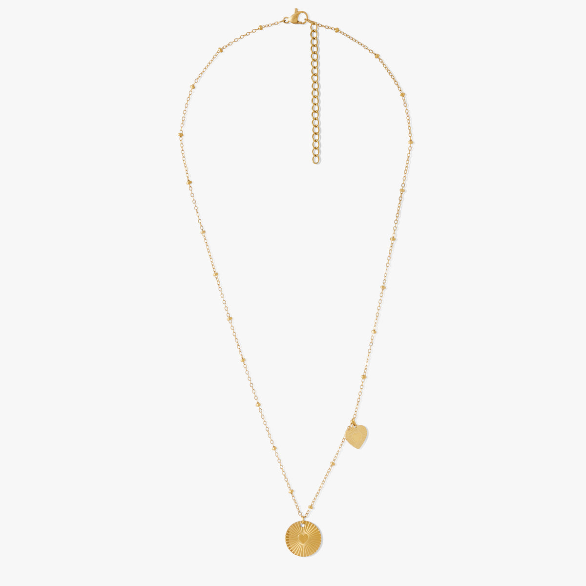 Collier double cœur Acier