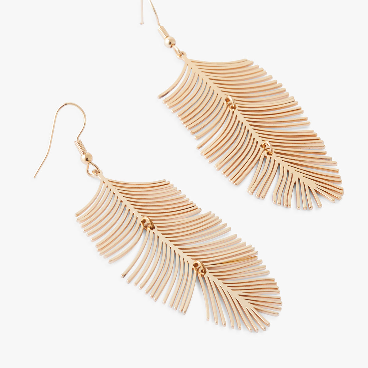 Boucles d'oreilles feuilles de palmier dorées Tropical Feel