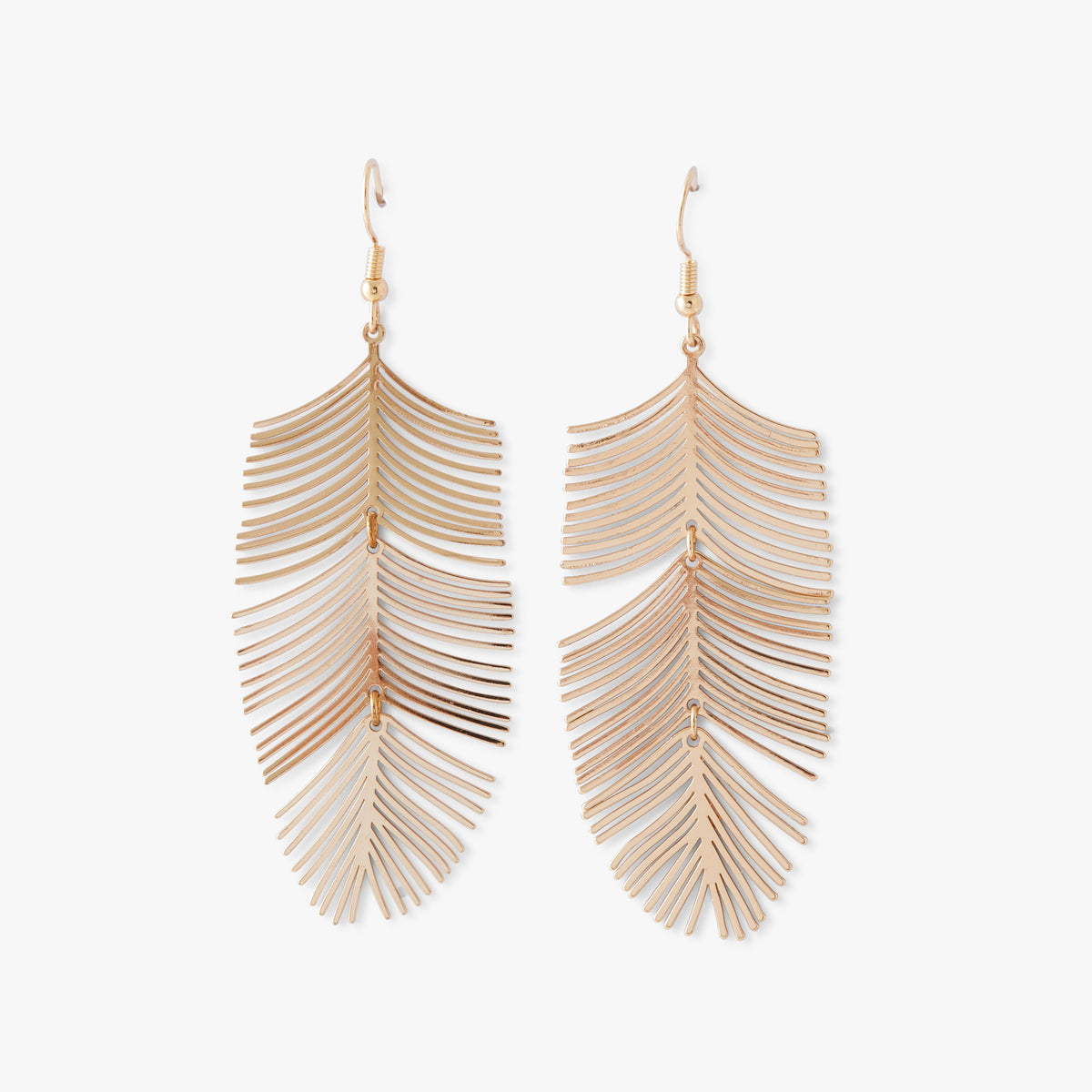 Boucles d'oreilles feuilles de palmier dorées Tropical Feel